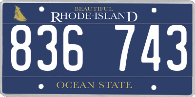 RI license plate 836743