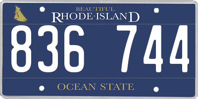 RI license plate 836744