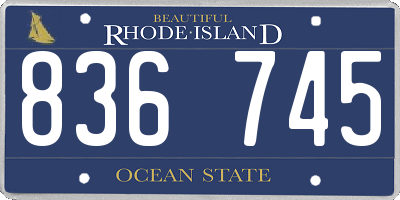 RI license plate 836745