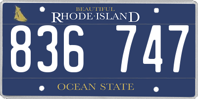 RI license plate 836747