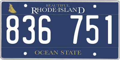 RI license plate 836751