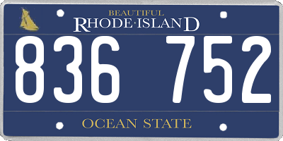 RI license plate 836752