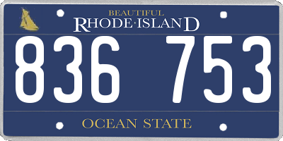 RI license plate 836753