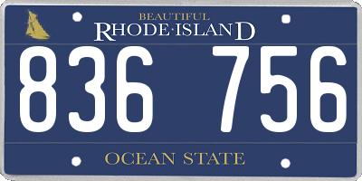 RI license plate 836756