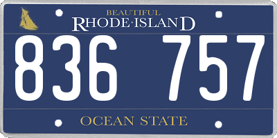 RI license plate 836757