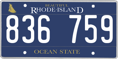 RI license plate 836759