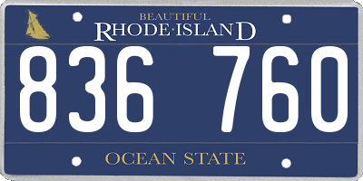 RI license plate 836760