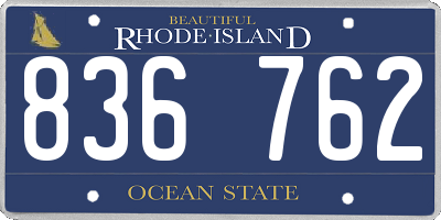 RI license plate 836762
