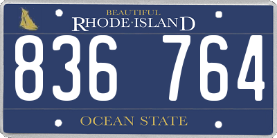 RI license plate 836764