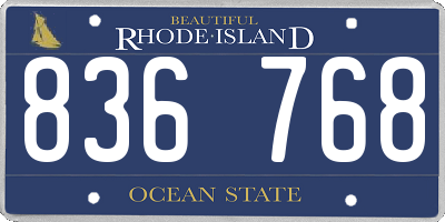 RI license plate 836768