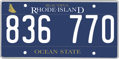 RI license plate 836770