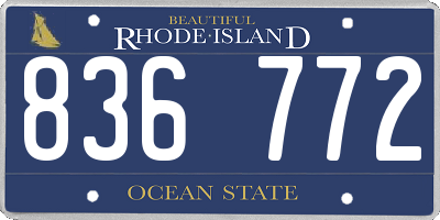 RI license plate 836772
