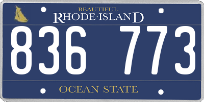 RI license plate 836773