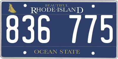 RI license plate 836775