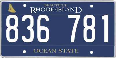 RI license plate 836781