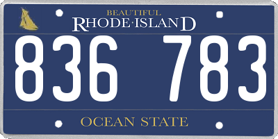 RI license plate 836783