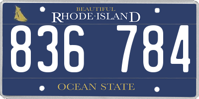 RI license plate 836784