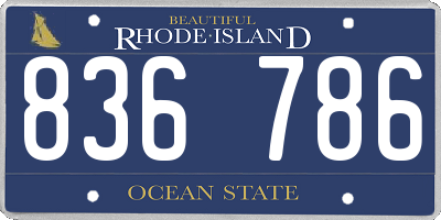 RI license plate 836786