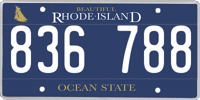 RI license plate 836788