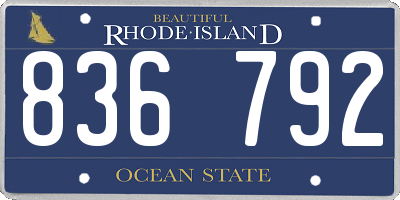 RI license plate 836792