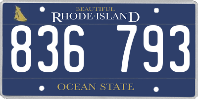 RI license plate 836793