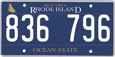 RI license plate 836796