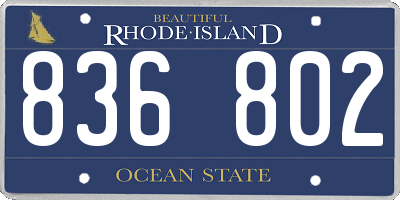 RI license plate 836802
