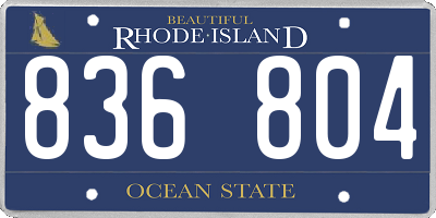 RI license plate 836804