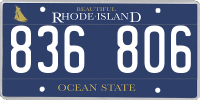 RI license plate 836806