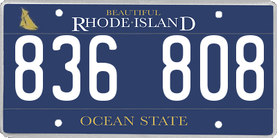 RI license plate 836808