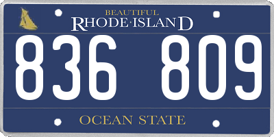 RI license plate 836809