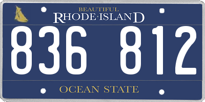 RI license plate 836812