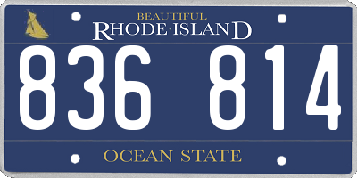 RI license plate 836814