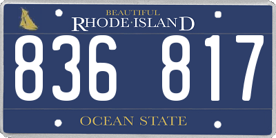 RI license plate 836817