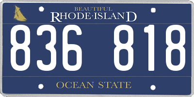 RI license plate 836818