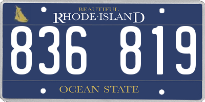 RI license plate 836819