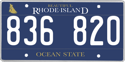 RI license plate 836820