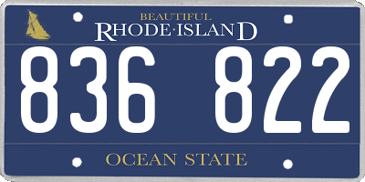 RI license plate 836822