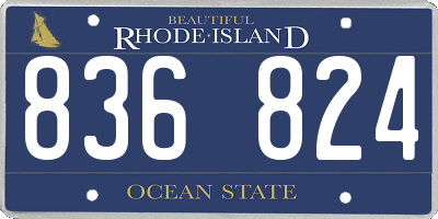 RI license plate 836824