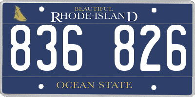 RI license plate 836826