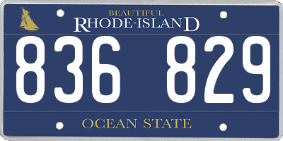 RI license plate 836829
