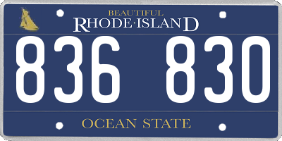 RI license plate 836830