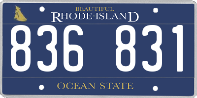 RI license plate 836831