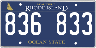 RI license plate 836833
