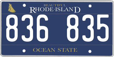 RI license plate 836835