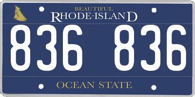 RI license plate 836836