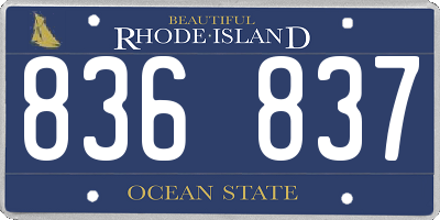 RI license plate 836837