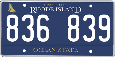 RI license plate 836839