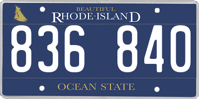 RI license plate 836840