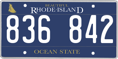 RI license plate 836842